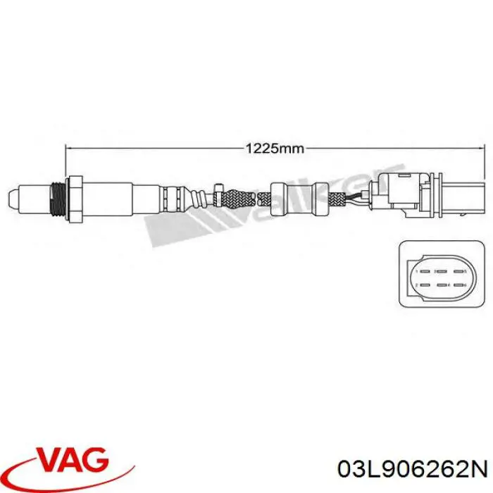 Лямбдазонд, датчик кисню до каталізатора VAG 03L906262N ціна, від 28.18 USD
