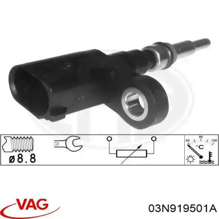 Покажчик температури охолоджуючої рідини на Volkswagen Transporter T6 SGA, SGH, SHA, SHH