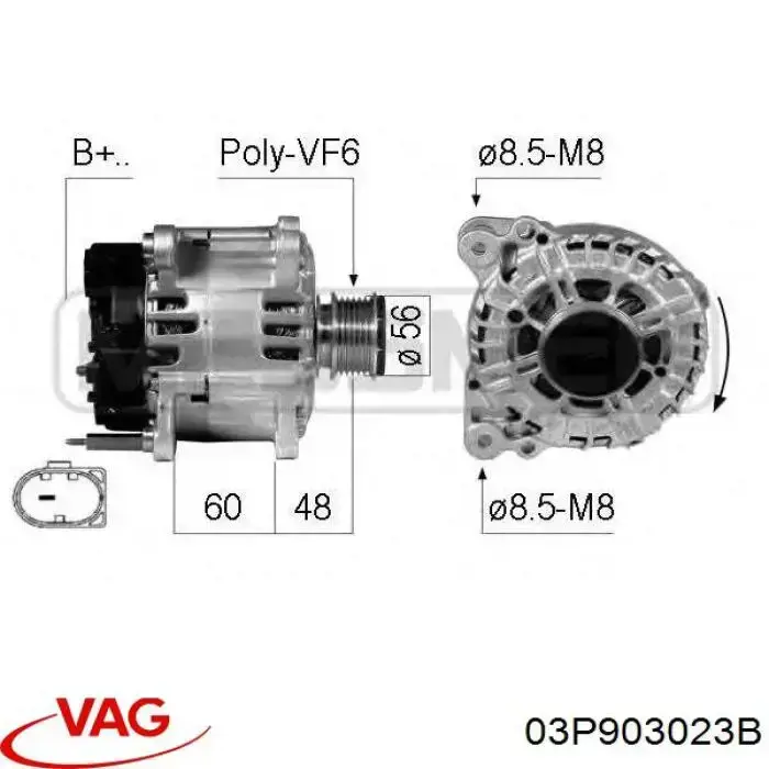 Купити 03P903023B VAG Генератор