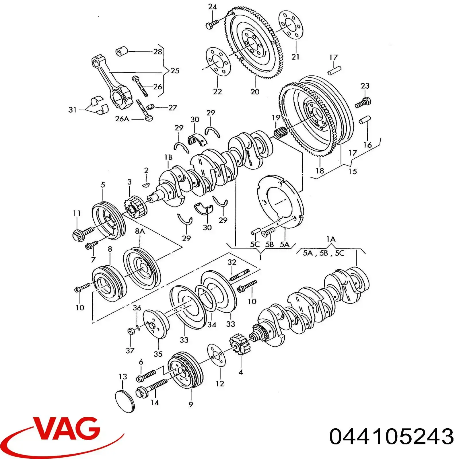 Купити 044105243 VAG Шків колінчастого вала
