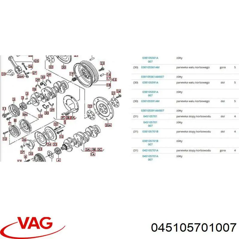 045105701CGLB VAG Підшипник шатуна