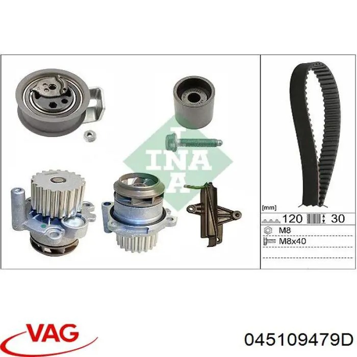Натягувач ременя ГРМ VAG 045109479D ціна, від 71.88 USD