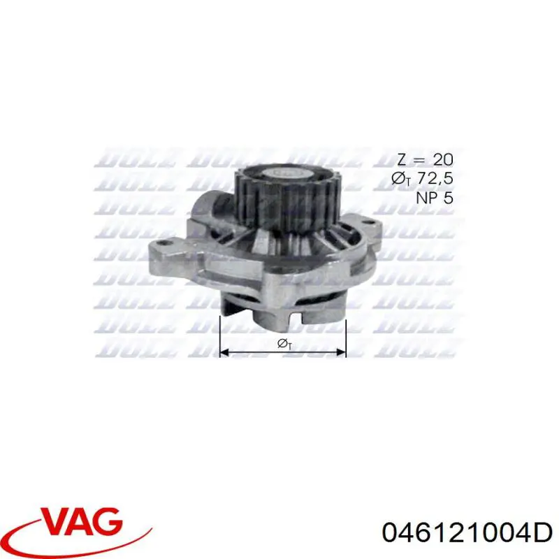 Купити 046121004D VAG Насос охолоджуючої рідини