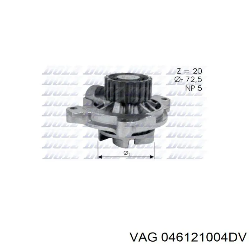 Помпа охолодження VAG 046121004DV ціна, від 32.33 USD