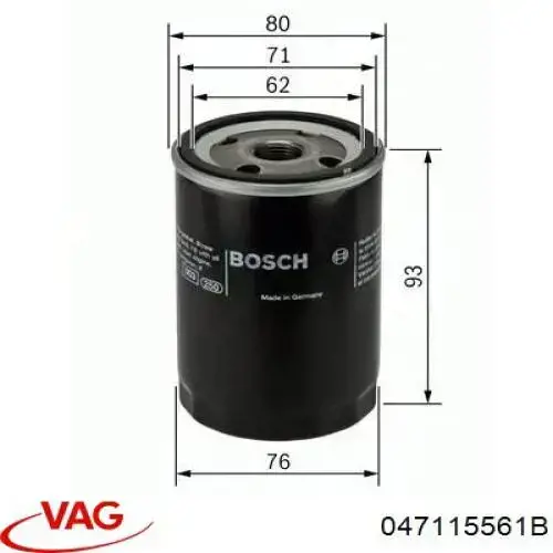 Масляний фільтр 047115561B VAG