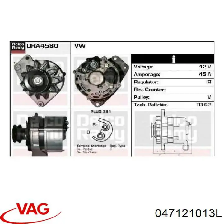 Помпа охолодження VAG 047121013L ціна, від 46.95 USD