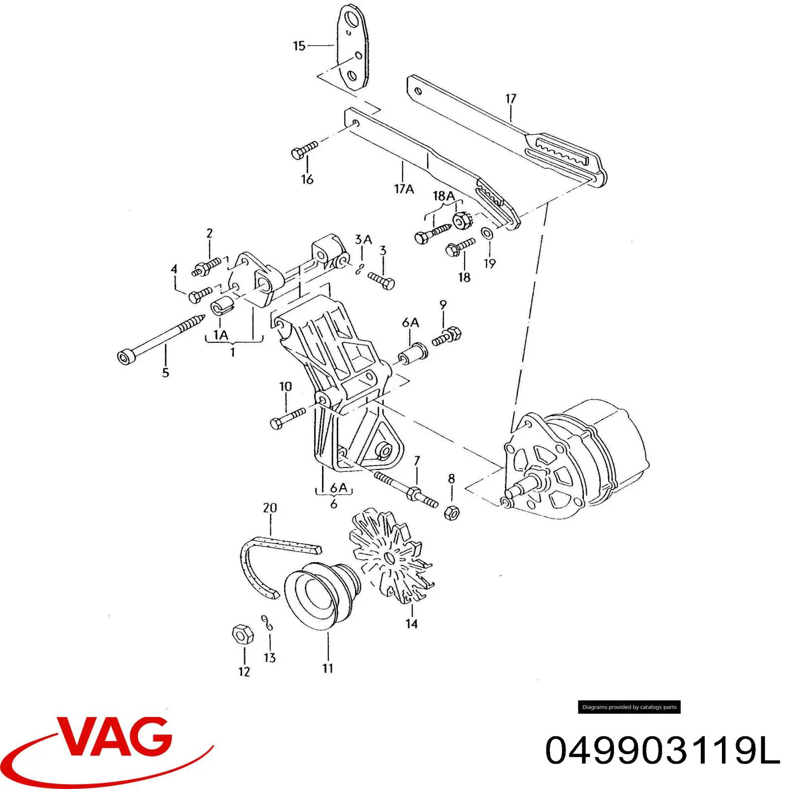 Інерційний шків VAG 049903119L ціна, від 10.02 USD