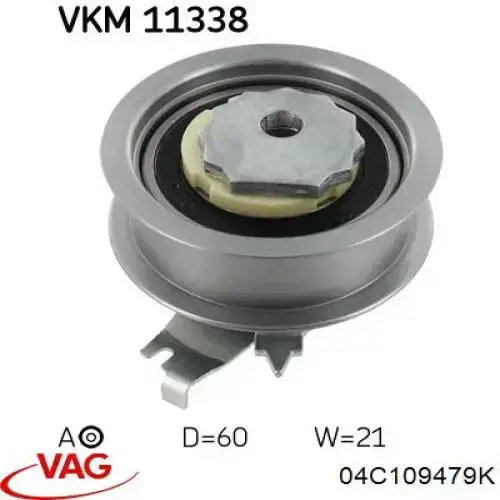 Ролик натяжителя ременя газорозподілу VAG 04C109479K ціна, від 42.26 USD