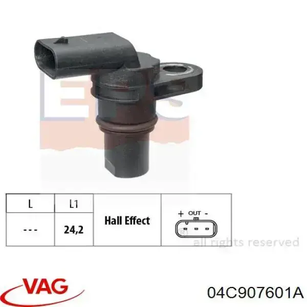 Датчик распредвалу 04C907601A VAG