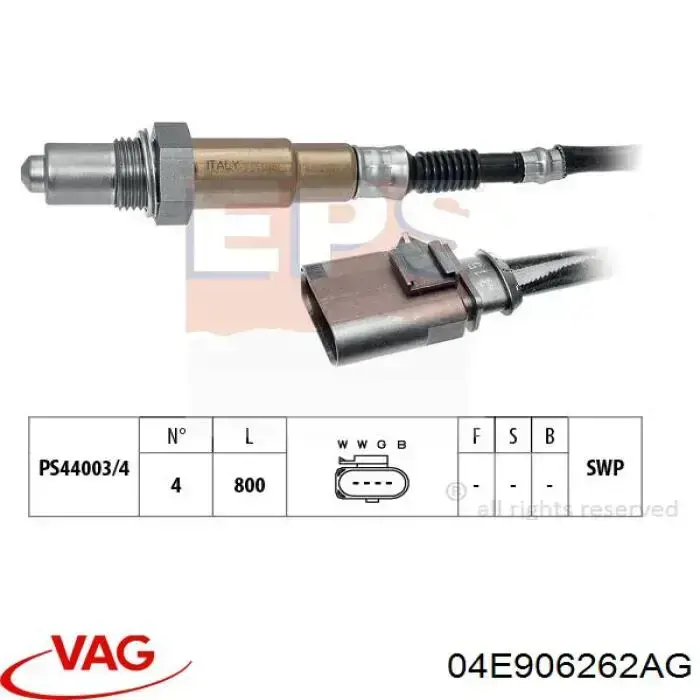 Купити 04E906262AG VAG Лямбдазонд, датчик кисню до каталізатора