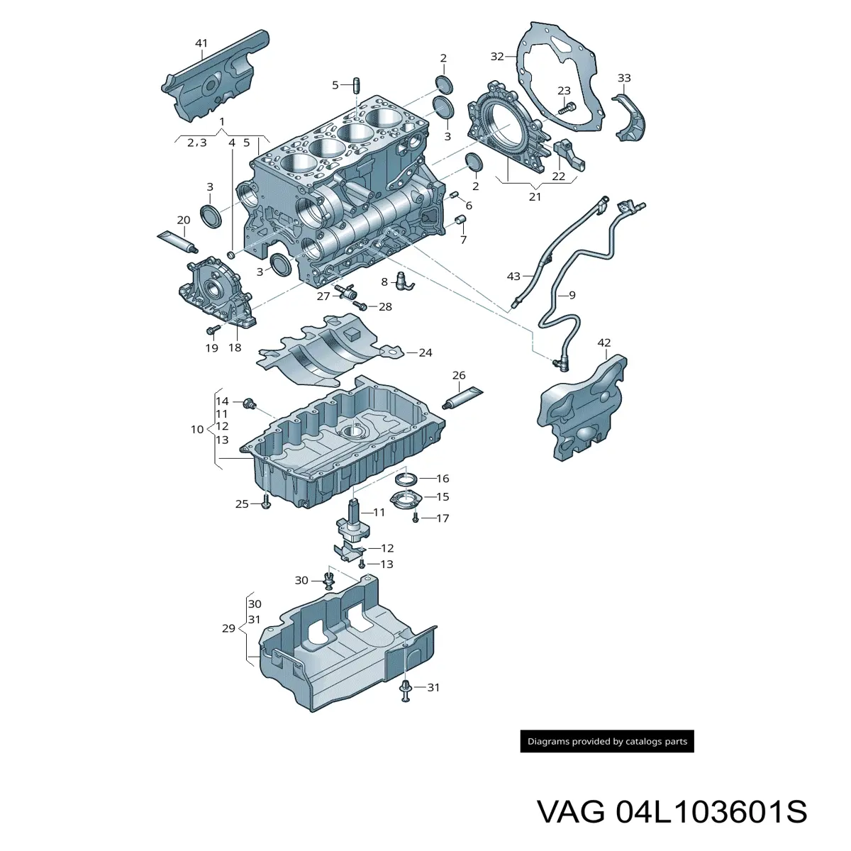 Піддон масляний картера двигуна 04L103601S VAG