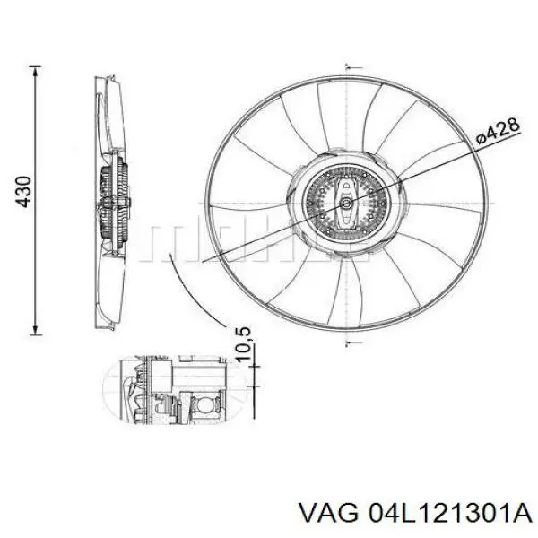 Купити 04L121301A VAG Муфта вязкостная системи охолодження