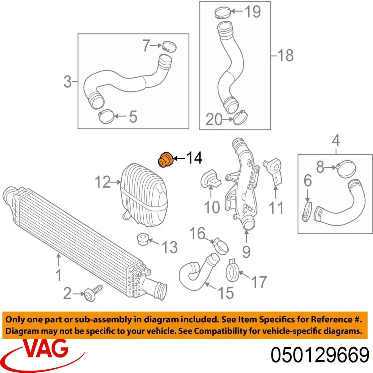 50129669 VAG Кронштейн радіатора інтеркулера