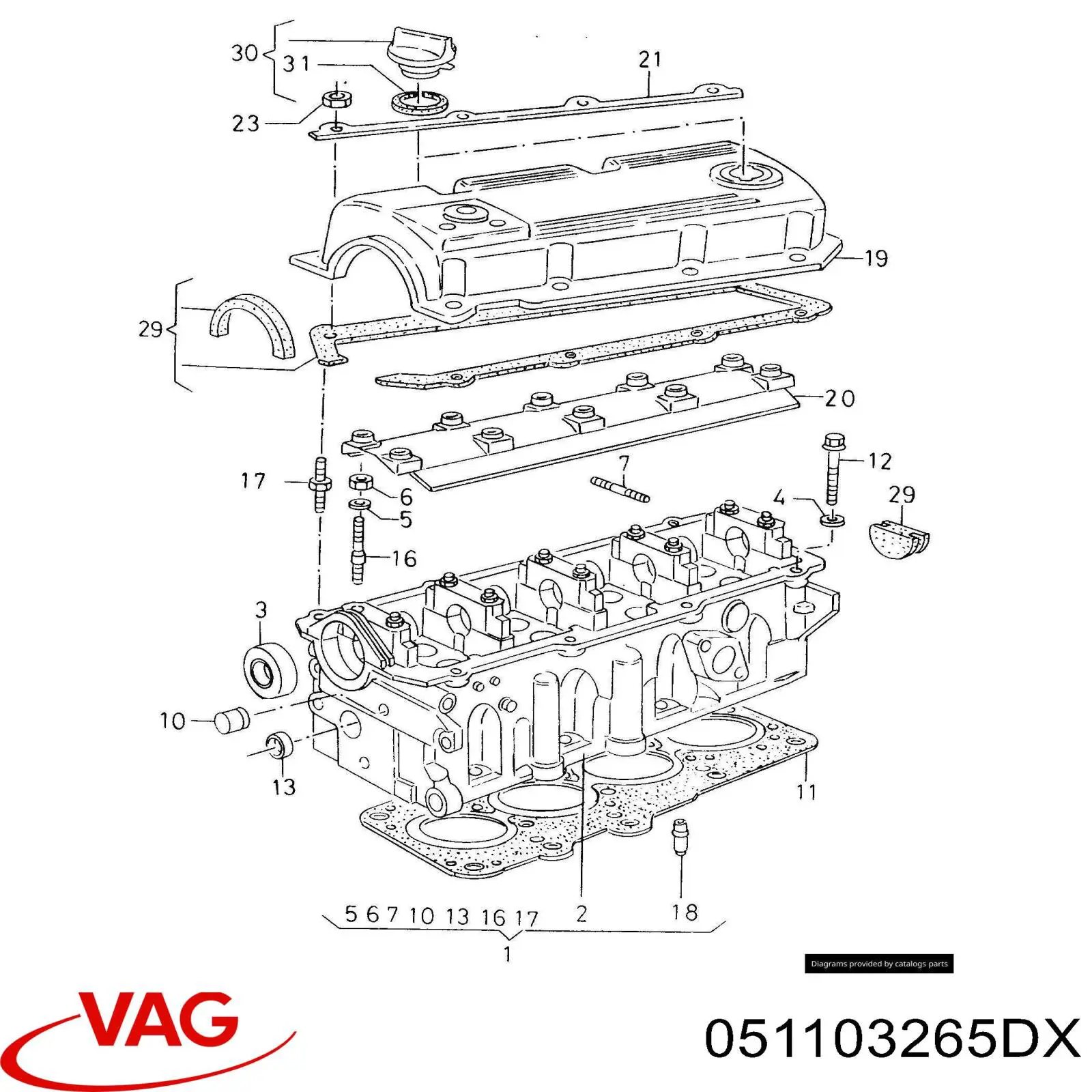 051103265DX VAG Головка циліндрів
