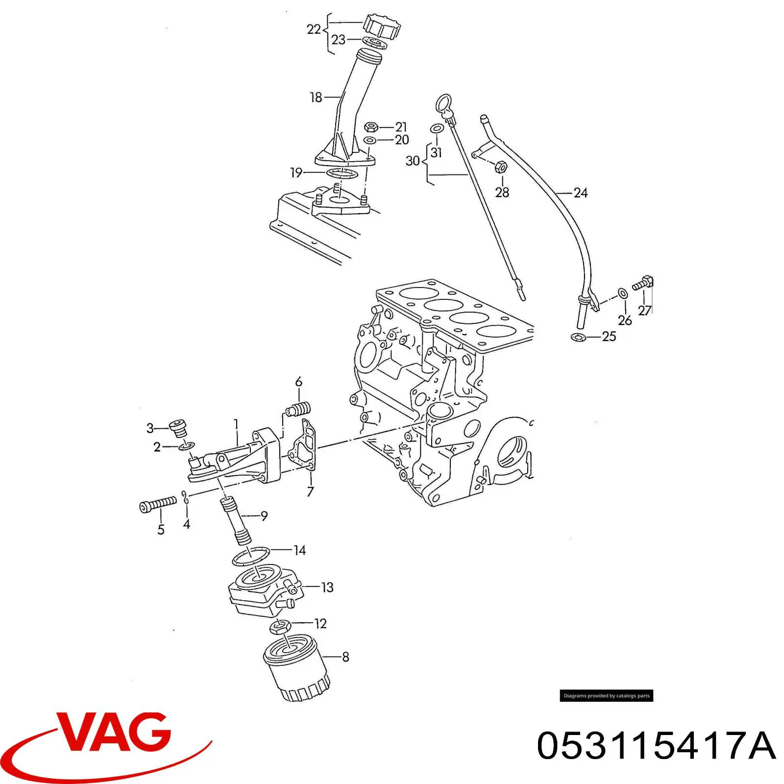 053115417A VAG Кронштейн масляного фільтра