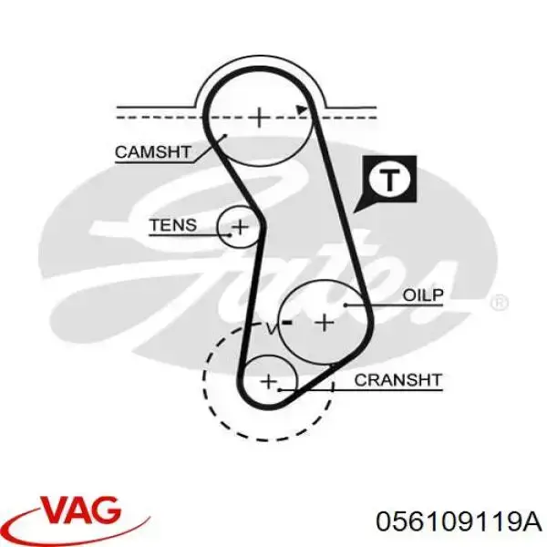 Зубчастий ремінь VAG 056109119A ціна, від 8.09 USD