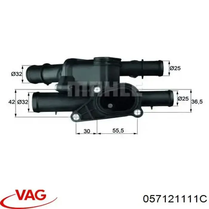 057121111C VAG Корпус термостата в зборі