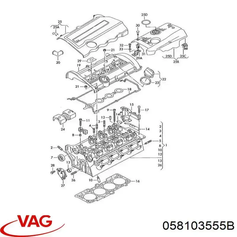 Масловіддільник / сепаратор системи вентиляції картера VAG 058103555B ціна, від 6.33 USD