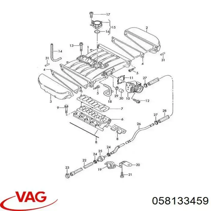 58133459 VAG Клапан вентиляції газів паливного бака