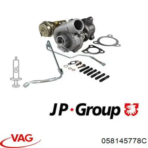 Купити 058145778C VAG Трубка/шланг подачі масла до турбіни