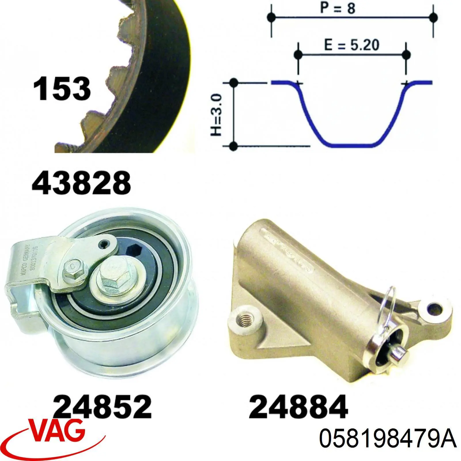 Комплект ГРМ 058198479A VAG