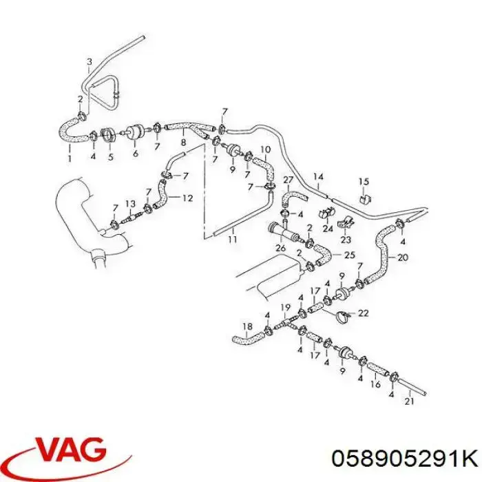 Купити 058905291K VAG Клапан пневматичний гальмівний системи з е/м управлінням