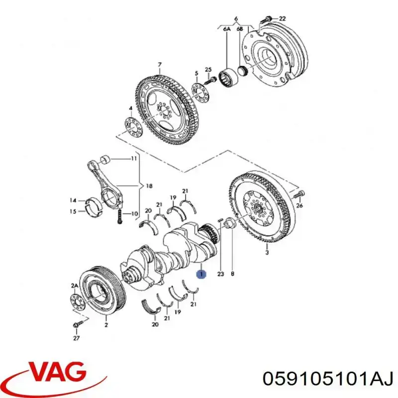 059105101AC VAG Колінвал двигуна