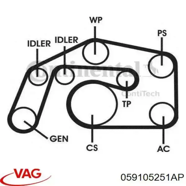 Шків колінвала 059105251AP VAG