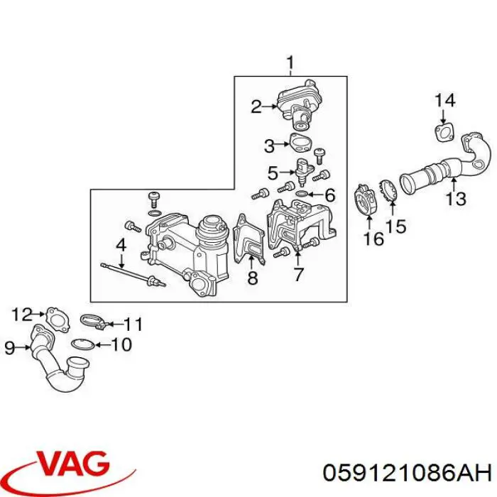 Шланг/патрубок системи охолодження VAG 059121086AH ціна, від 76.21 USD