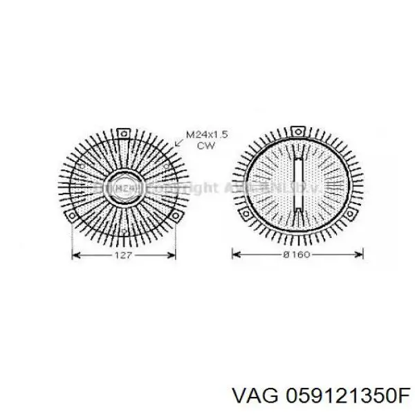 В'язкова муфта вентилятора VAG 059121350F ціна, від 39.20 USD