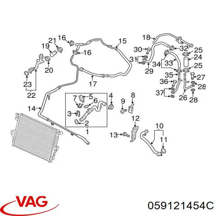 059121454C VAG Шланг термостата