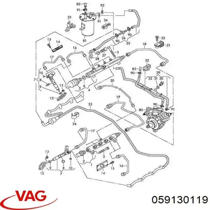 Кільце ущільнювача штуцера зворотного шланга форсунки VAG 059130119 ціна, від 1.47 USD