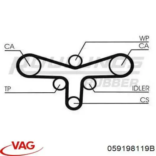 Комплект ГРМ VAG 059198119B ціна, від 196.88 USD