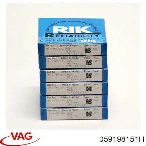 Кільця поршневі на 1 циліндр, STD. VAG 059198151H ціна, від 21.03 USD
