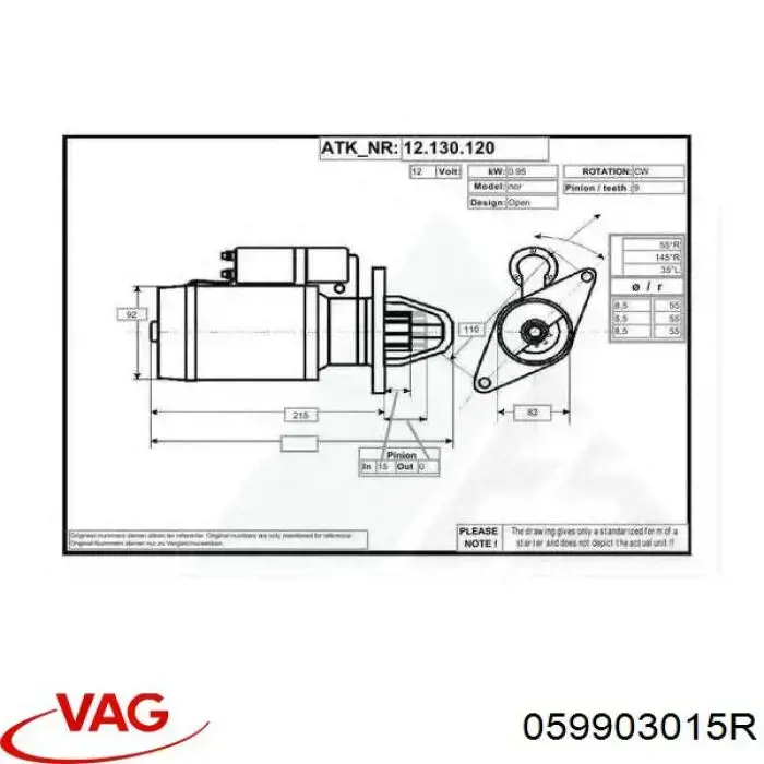 Купити 059903015R VAG Генератор