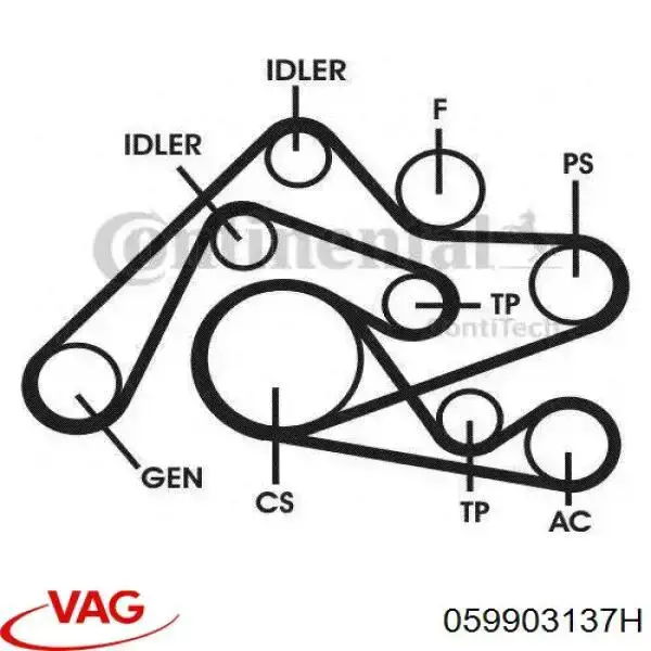 Ремінь генератора 059903137H VAG