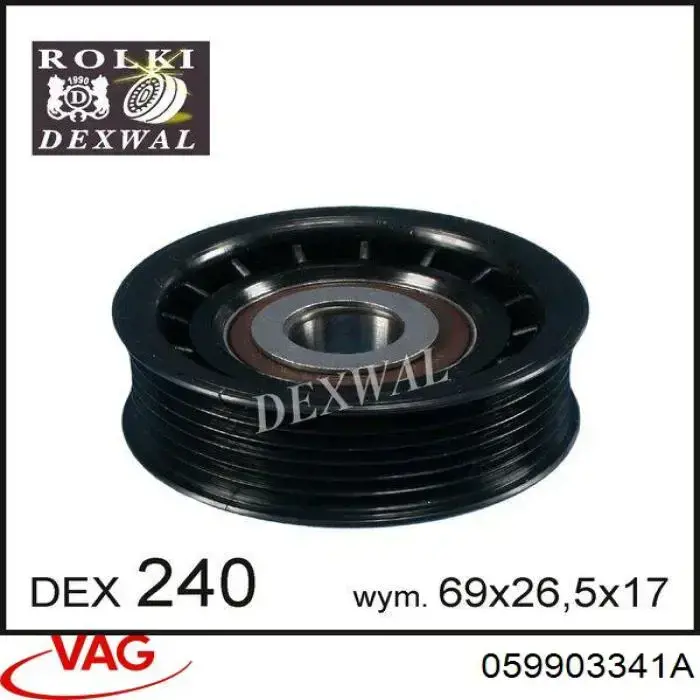 Ролик приводного ременя, паразитний VAG 059903341A ціна, від 7.68 USD