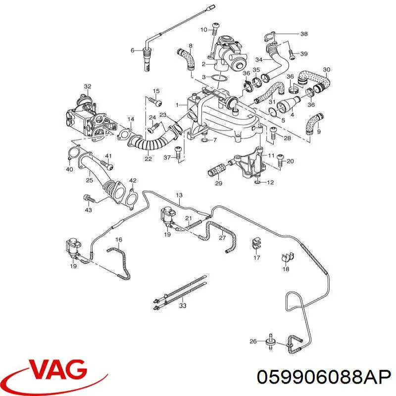 059906088AP VAG датчик температури відпрацьованих газів (вг)