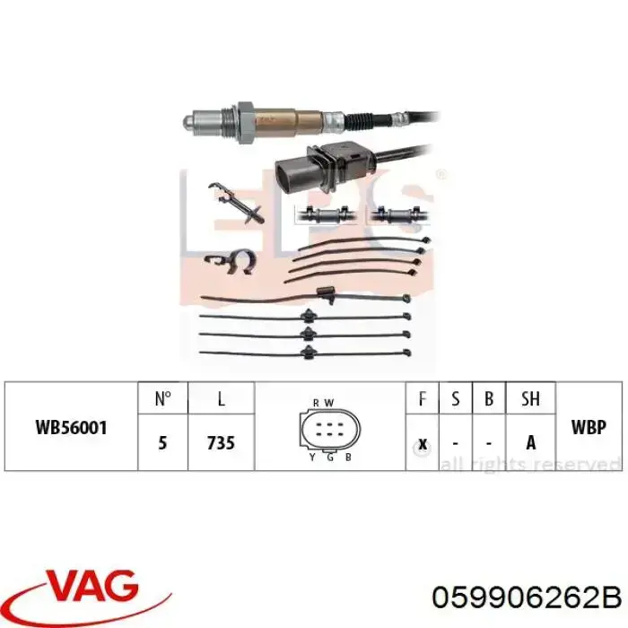 Лямбда зонд, датчик кисню до каталізатора VAG 059906262B