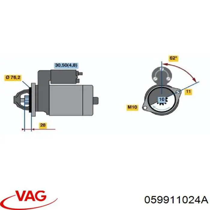 Купити 059911023A VAG Стартер