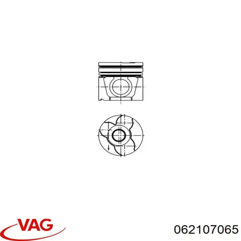 62107065 VAG поршень в комплекті на 1 циліндр, std