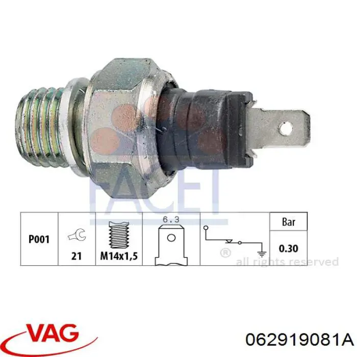 Купити 062919081A VAG Датчик тиску масла