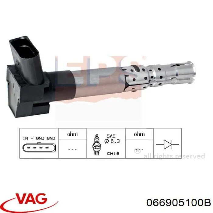 Котушка запалювання VAG 066905100B ціна, від 31.01 USD