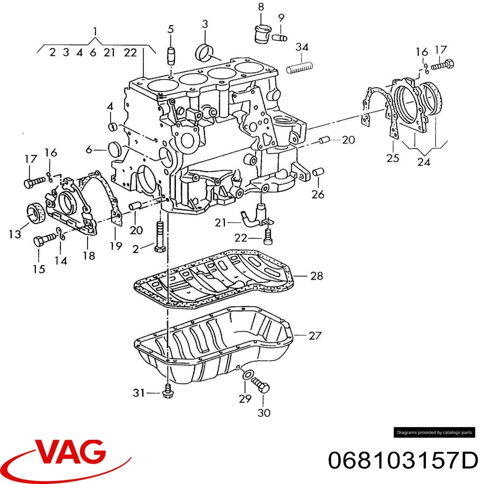 Купити 068103157D VAG Форсунка масляна