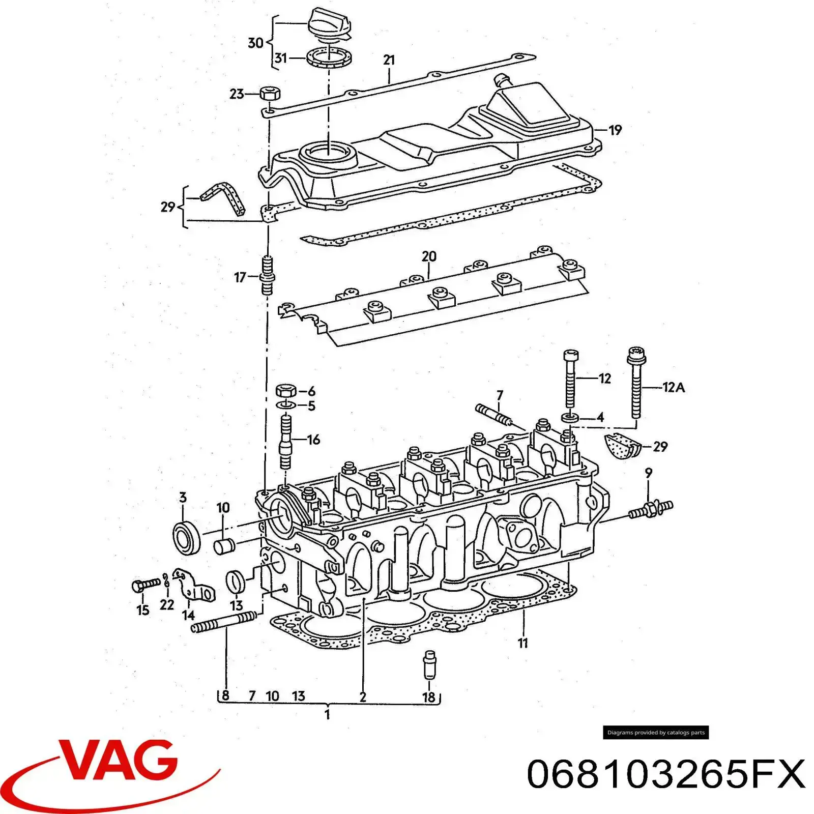 068103265FX VAG Головка циліндрів