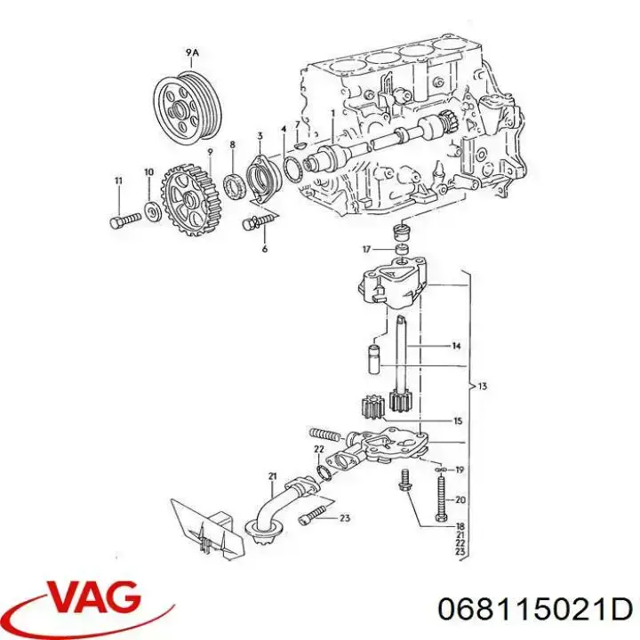Купити 068115021D VAG Шестерня приводу масляного насосу