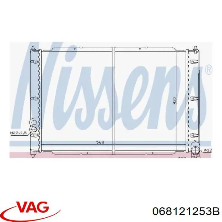 Радіатор основний VAG 068121253B ціна, від 67.01 USD