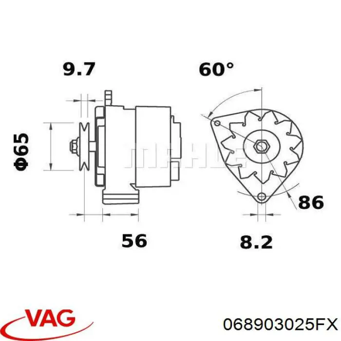 Купити 068903025FX VAG Генератор
