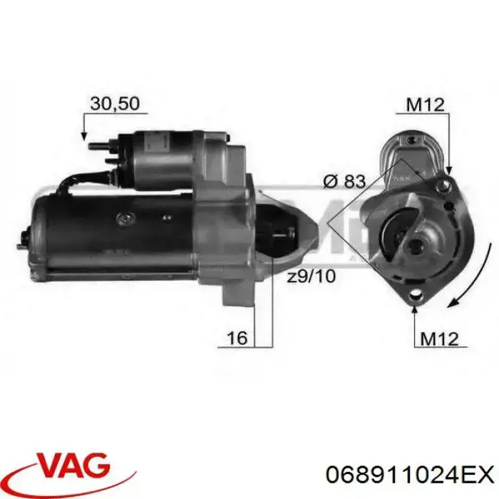 Купити 068911024EX VAG Стартер