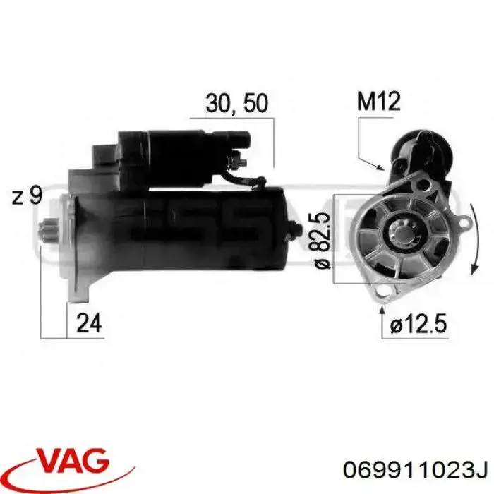 Стартер VAG 069911023J ціна, від 96.75 USD